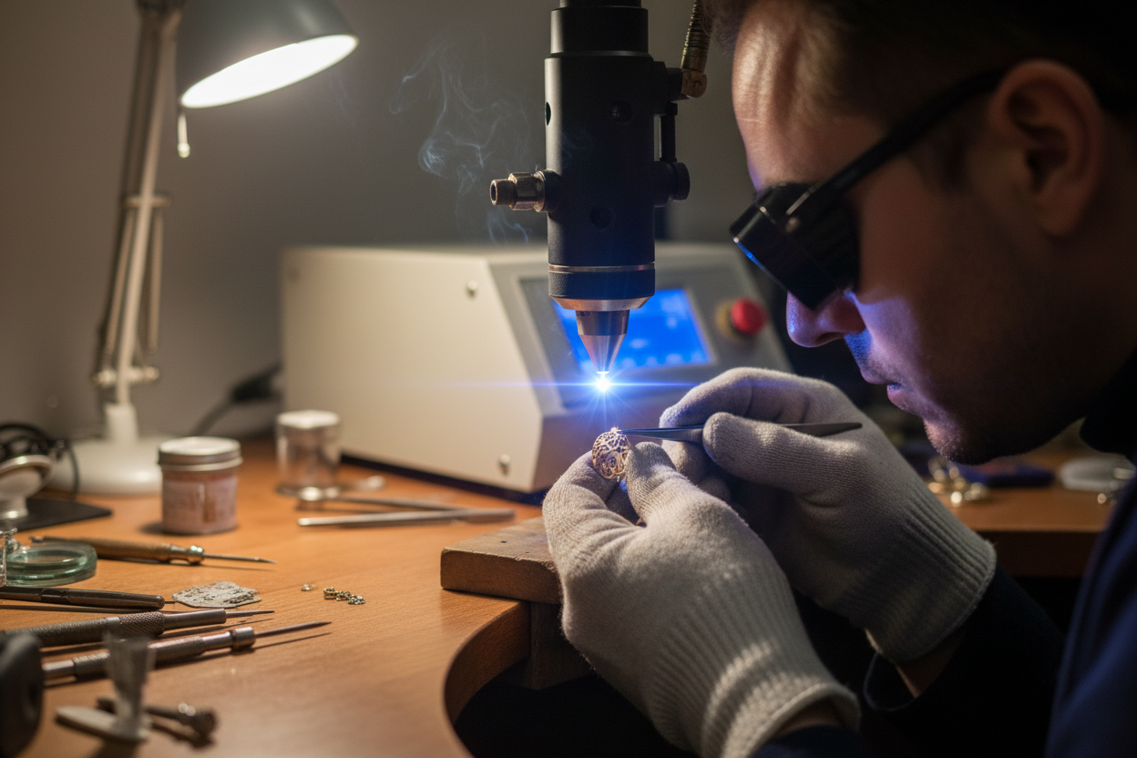 an image of laser-welding a jewelry